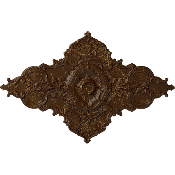 Ekena Millwork Melchor Diamond Medallion (Canopies up to 4"), 67 1/4"W x 43 3/8"H x 4"ID x 2"P, Root Beer Crackle CM70X43MLRBC - main